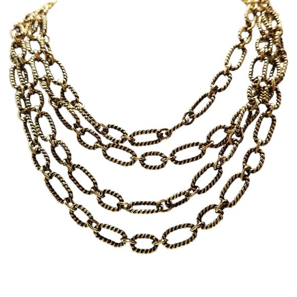 Authentic Premier Designs SAVANNAH Necklace Retired Goldtone Triple Strand - Picture 5 of 9